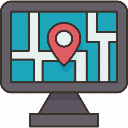Map, computer, screen, search, navigation icon - Download on Iconfinder