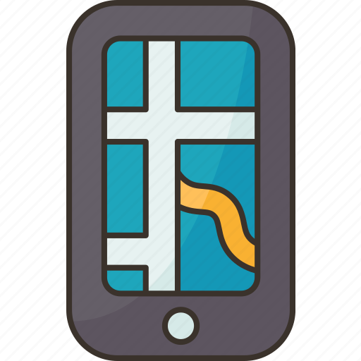 Map, phone, finding, positioning, device icon - Download on Iconfinder