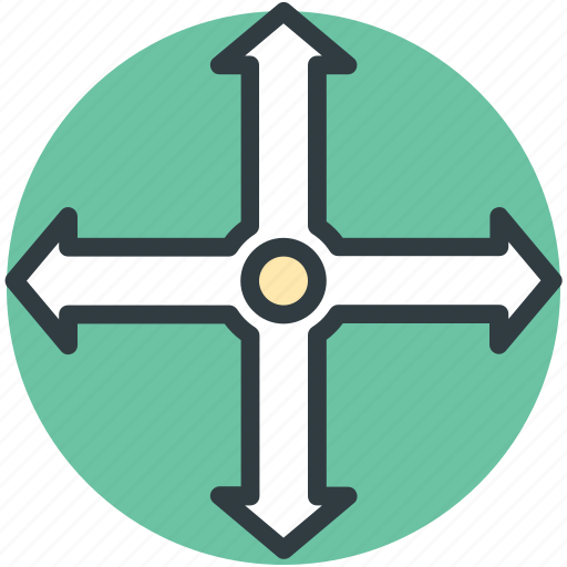 Four way, four way arrow, road intersection, road sign, traffic sign icon - Download on Iconfinder