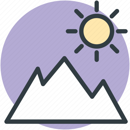 Hill station, landscape, nature view, scenery, sun icon - Download on Iconfinder