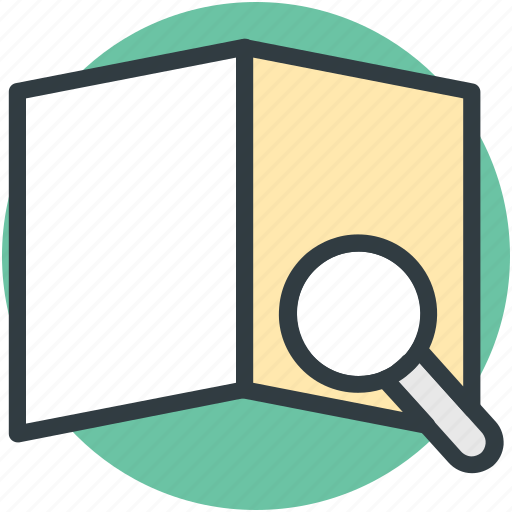 Finding place, magnifier, map exploring, searching map, unfolded map icon - Download on Iconfinder