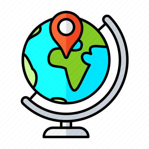 Pin, earth, globe, gps, map, marker, location icon - Download on Iconfinder