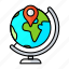 pin, earth, globe, gps, map, marker, location 