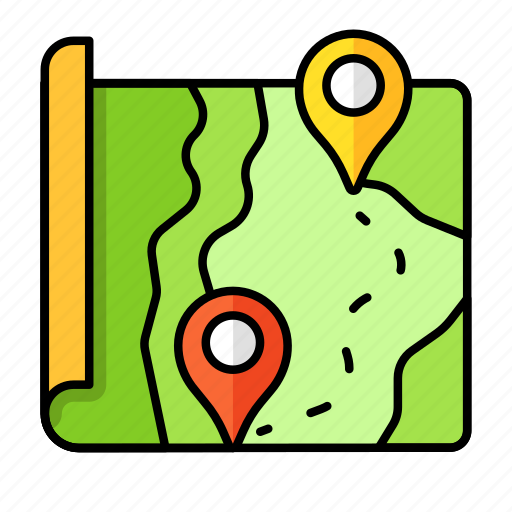 Pin, map direction, navigation, travel, pin map, paper map, location icon - Download on Iconfinder