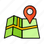 paper, place, pin, navigation, direction, road, map 