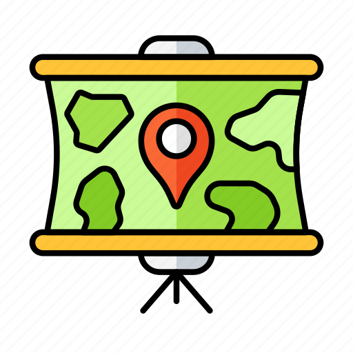 Pin, map, direction, screen, projector, marker, location icon - Download on Iconfinder