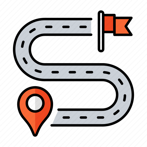 Delivery, flag, direction, road, target, map, location icon - Download on Iconfinder