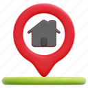 home, house, pin, placeholder, map, point, signs, maps, location, 3d 