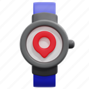 watch, smartwatch, wristwatch, map, point, pointer, interface, maps, location, 3d 