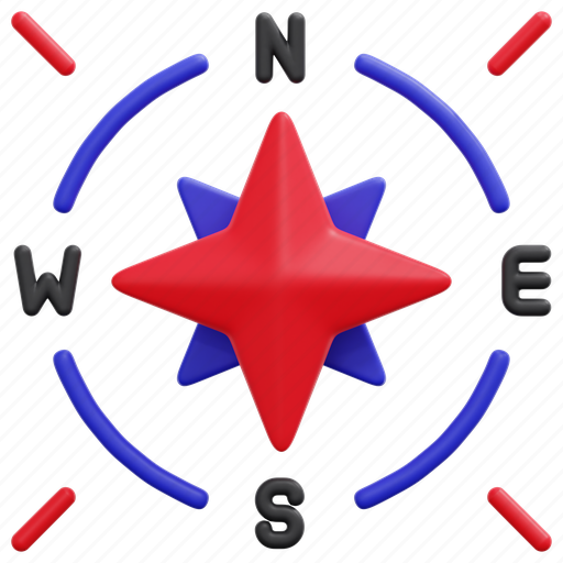 Cardinal, compass, points, navigation, orientation, direction, maps 3D illustration - Download on Iconfinder