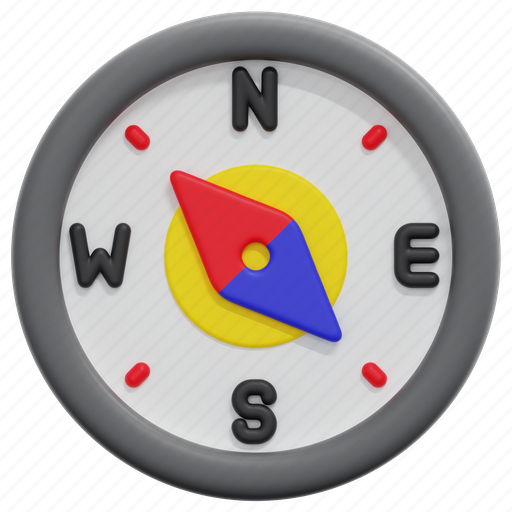 Compass, cardinal, points, orientation, search, direction, location 3D illustration - Download on Iconfinder
