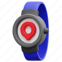 watch, smartwatch, wristwatch, map, point, pointer, interface, location, maps, 3d 