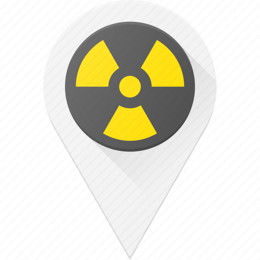 Geolocation, location, map, pin, radioactive icon - Download on Iconfinder