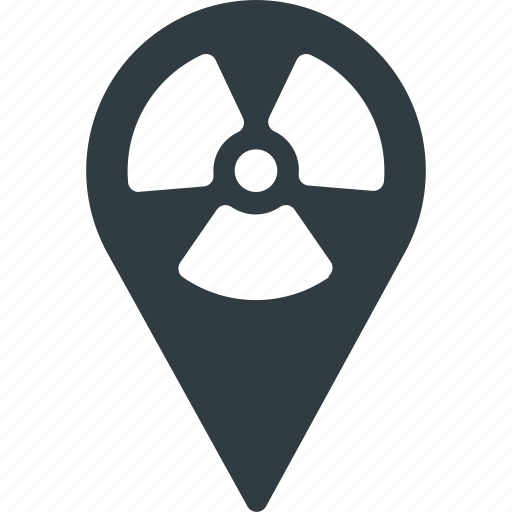 Geolocation, location, map, pin, radioactive icon - Download on Iconfinder