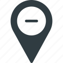 geolocation, location, map, pin, remove