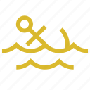 anchor, marine, waves, sea