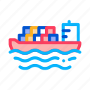 boat, cargo, ocean, sea, ship