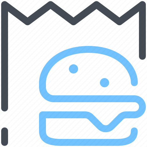 Hamburger, paper, bag, fast, food icon - Download on Iconfinder