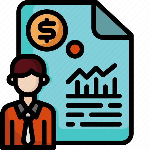 Financial, presentation, business, analyst, man, stats, stati icon - Download on Iconfinder