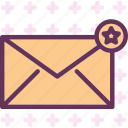 chat, envelope, mail, message, star