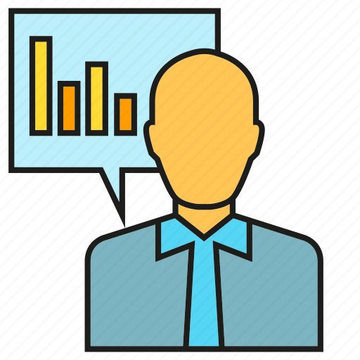 Business man, finance, people, presentation, report, stats icon - Download on Iconfinder