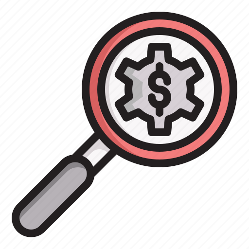 Research, loupe, dollar, magnifying, glass, setting icon - Download on Iconfinder