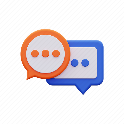 Conversation, talk, communication, chat, discussion, interaction, dialogue 3D illustration - Download on Iconfinder