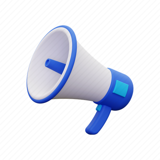 Megaphone, loudspeaker, announcement, speaker, advertising, promotion, marketing 3D illustration - Download on Iconfinder