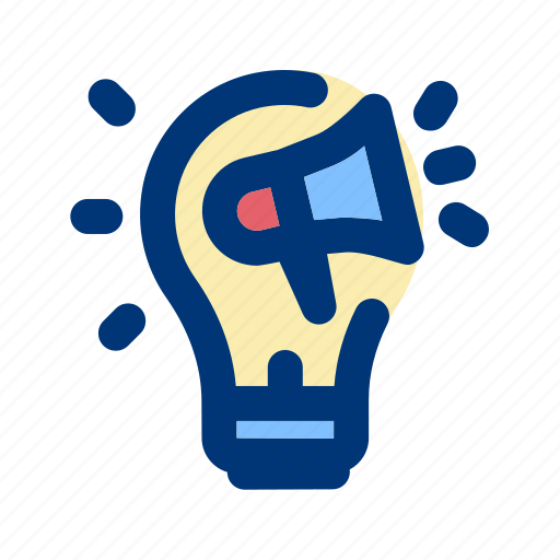 Marketing ideas, marketing, idea, creativity, bulb lamp, megaphone, innovation icon - Download on Iconfinder