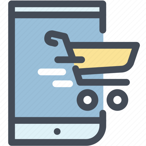 Cart, ecommerce, mobile, phone, shop online, shopping bag, store app icon - Download on Iconfinder