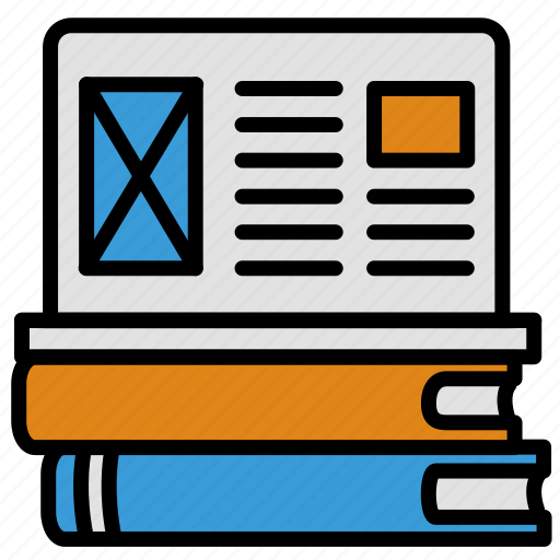 Books, laptop, research, stack, ux, webdesign, designer icon - Download on Iconfinder
