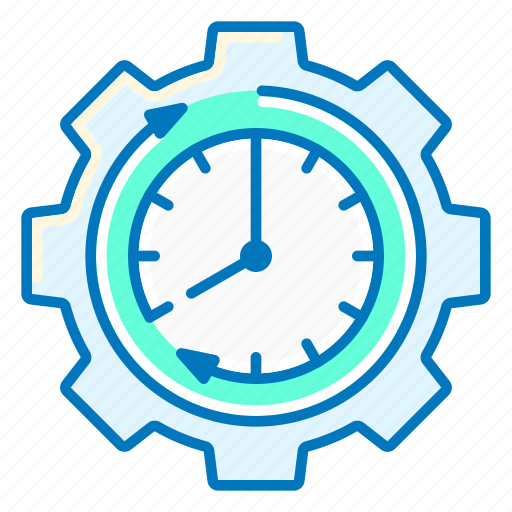 Clock, deadline, gear, marketing, time icon - Download on Iconfinder