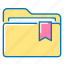 bookmark, directory, document, folder, marketing, tape 