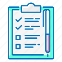 checkmark, clipboard, marketing, pen, questionnaire, sheet