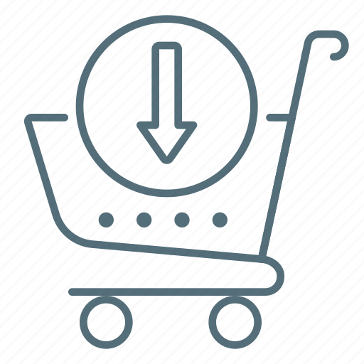 Arrow, cart, download, ecommerce, marketing, shopping, trolley icon - Download on Iconfinder