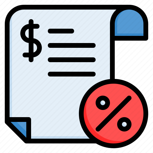 Dollar, percent, tax, tax paper icon - Download on Iconfinder