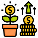 coin, dollar, growth money, plant 