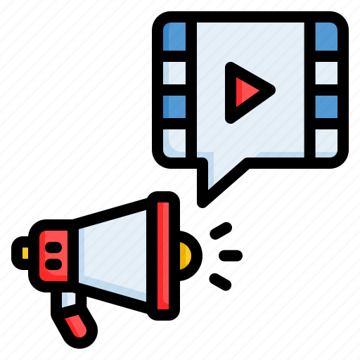 Advertising, megaphone, promotion, video marketing, video streaming icon - Download on Iconfinder