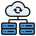 cloud, database, network, server, storage