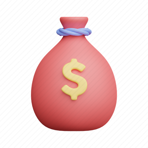 Money bag, dollar, cash, bag, purse, finance, wallet 3D illustration - Download on Iconfinder