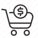 cart, income, marketing, money chart, rolley chart, seo 