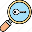 key, search, find, magnifier 