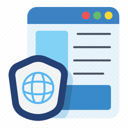 Browser, protection, safety, shield, webpage, website icon - Download on Iconfinder