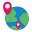 globe, location, pin, world, maps 