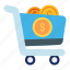 cart, cash, market, money, payment, store, trolley 