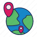globe, location, pin, world, maps