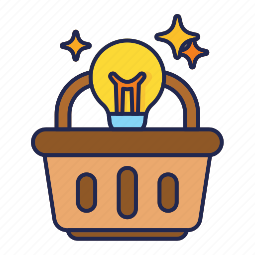 Bulb, business, idea, light, startup, basket icon - Download on Iconfinder