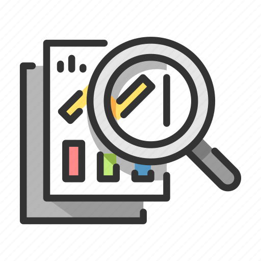 Analysis, analytics, data, graph, magnifying, report, research icon - Download on Iconfinder