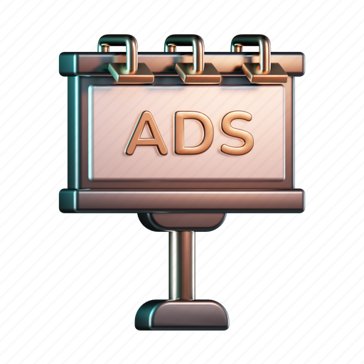 Billboard, advertising, marketing, promotion, campaign, signbord 3D illustration - Download on Iconfinder