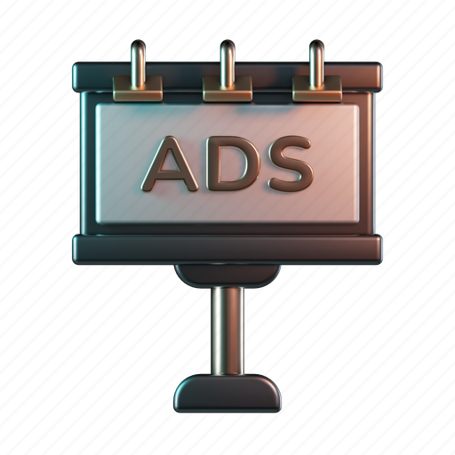 Billboard, advertising, marketing, promotion, signbord, campaign 3D illustration - Download on Iconfinder